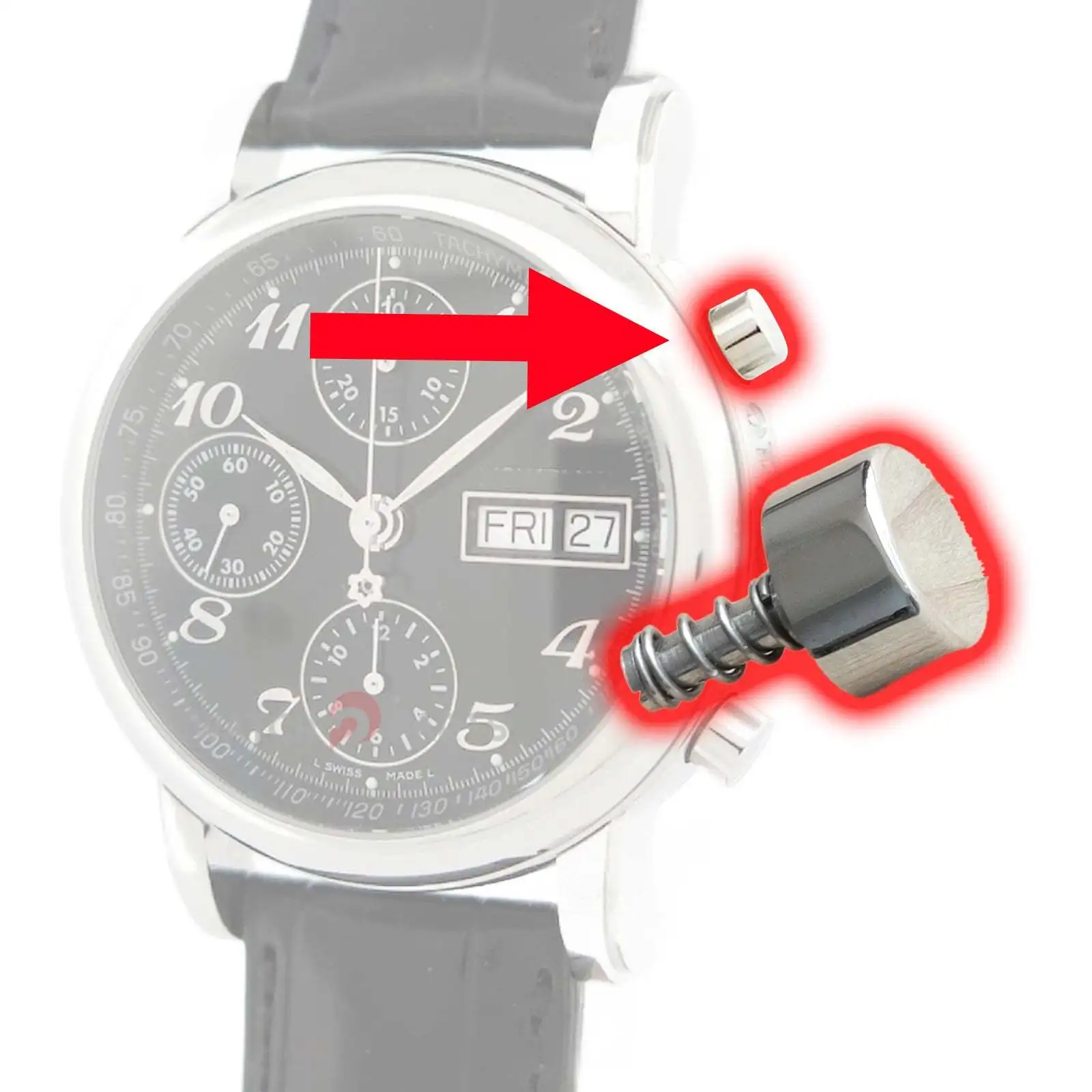Watch Button Pusher for Montblanc Star 38mm Chronograph Automatic Watch
