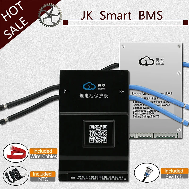 BMS 1A 2A 5A Balance Current 8S 12S 13S 14S 16S 17S 20S 24S Smart JK Bms 60A 80A 100A 150A 200A 600A Lifepo4 Li-Ion Battery