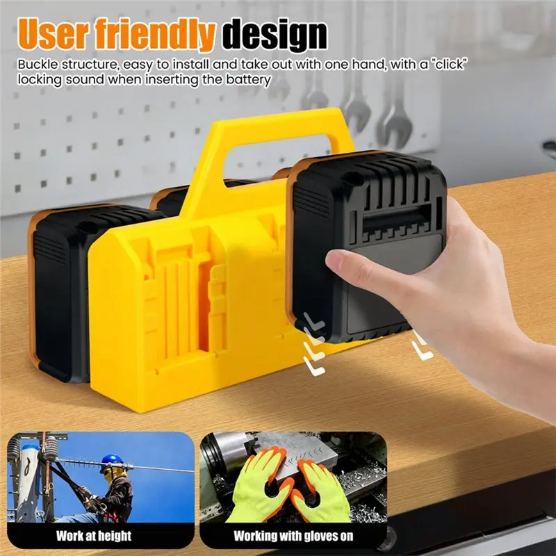 B03B-Portable 6 Slot Battery Holder For 18V/14.4V Batteries- Works 20V/60V Models