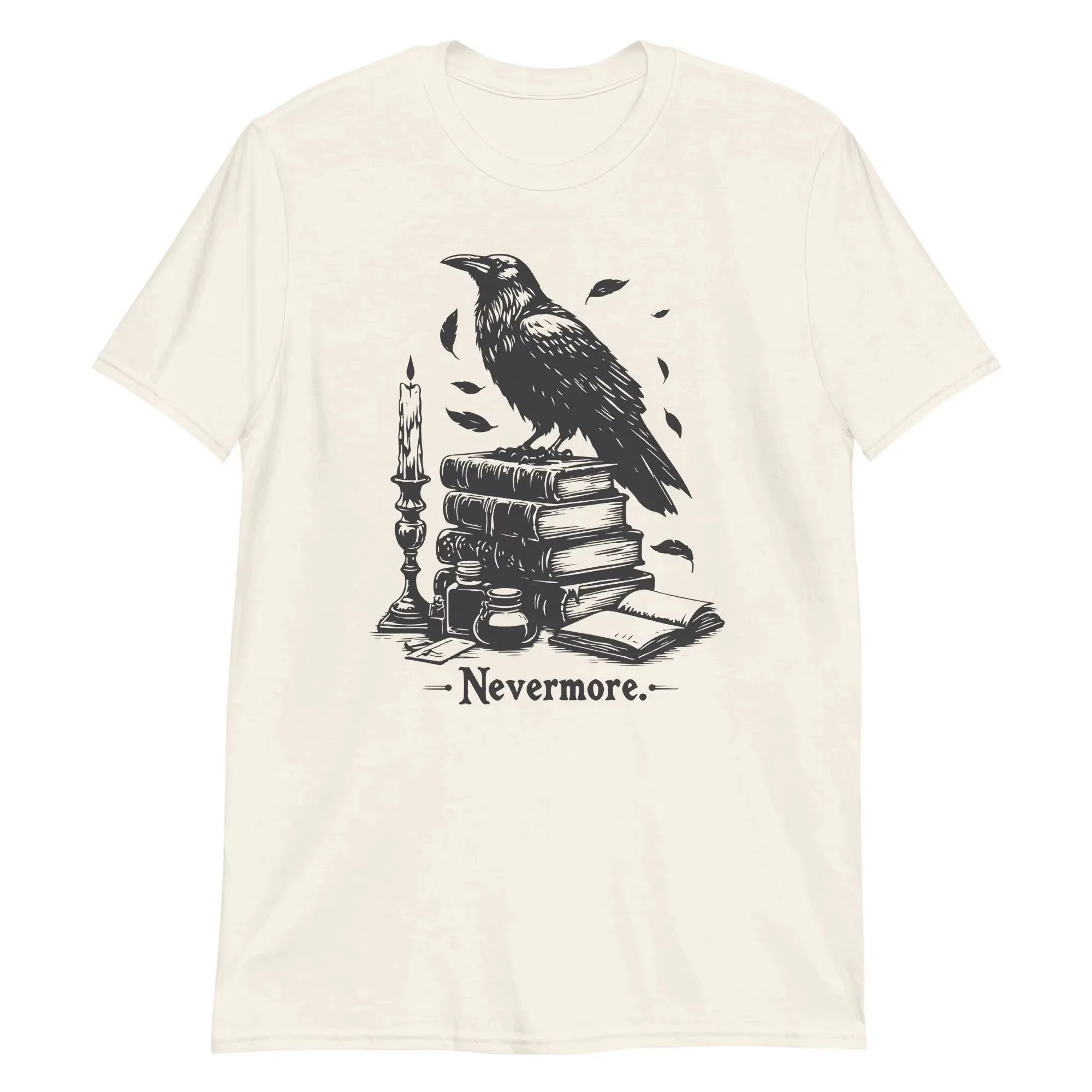 

Nevermore Raven Men Shirt Edgar Allan Poe Tee, The Raven Poem Shirt, Gothic Literature Gift, Dark Academia Book Lover T-Shirt