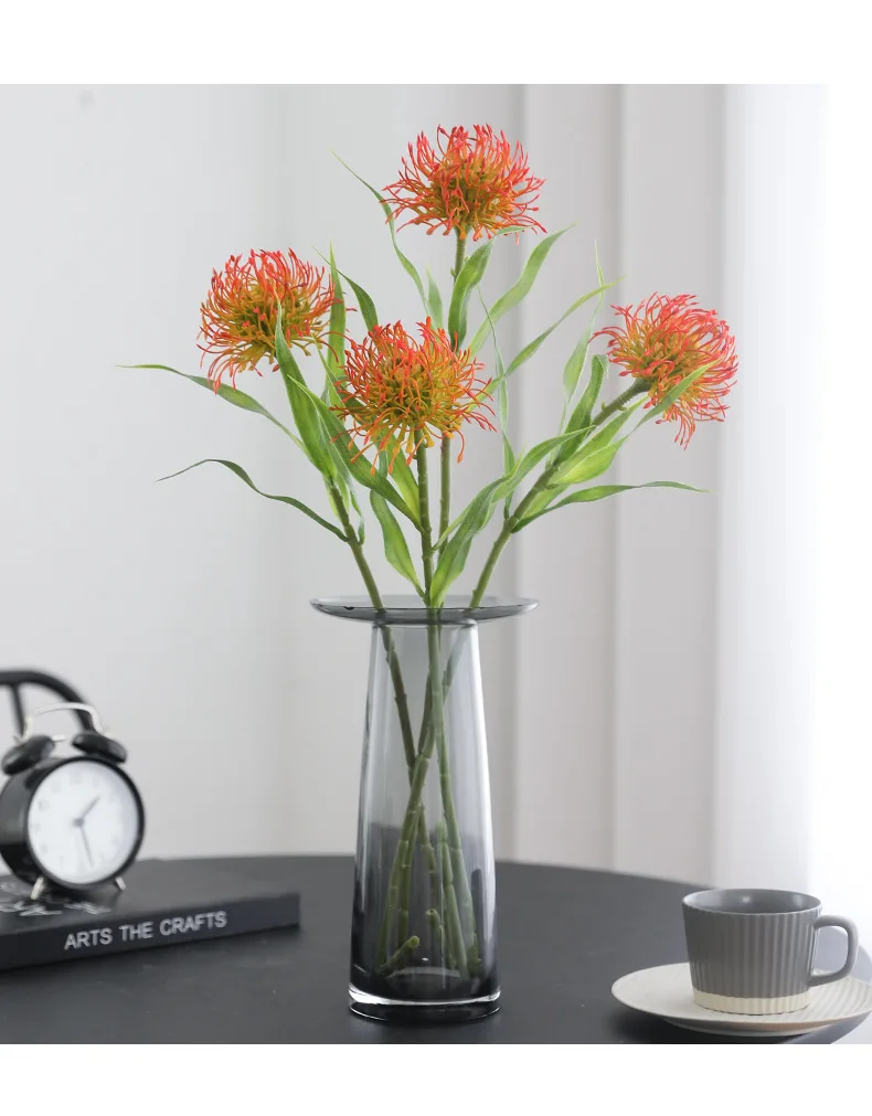 5 teile/paket 6-Blatt Nadel kissen Blume künstliche Plastik blumen Hochzeits dekoration Home Party Blumen zubehör Fotografie Requisiten – Detail 10