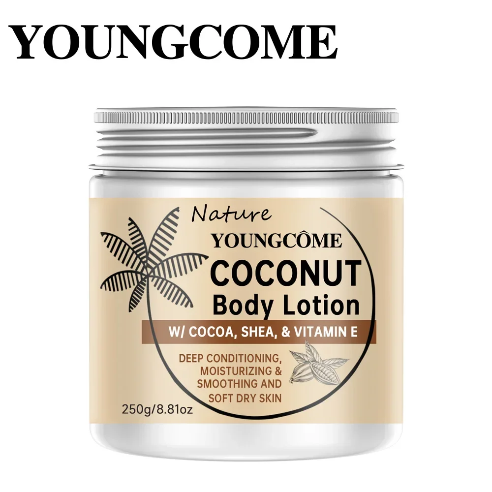 YOUNGCOME Coconut Extract Body Cream Intense Nourishment Tenderizes Rough Skin Non-Greasy for Smooth Skin Suitable for Everyone