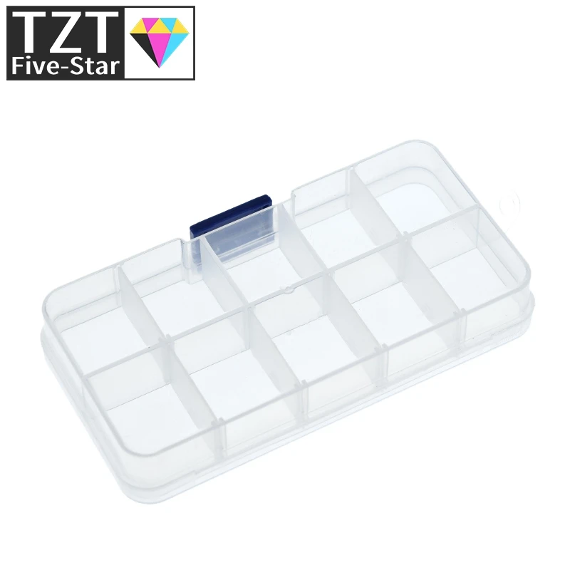 10 Grid canbe remove transparent plastic small box kit storage box jewelry jewelry box electronic components parts finishing box