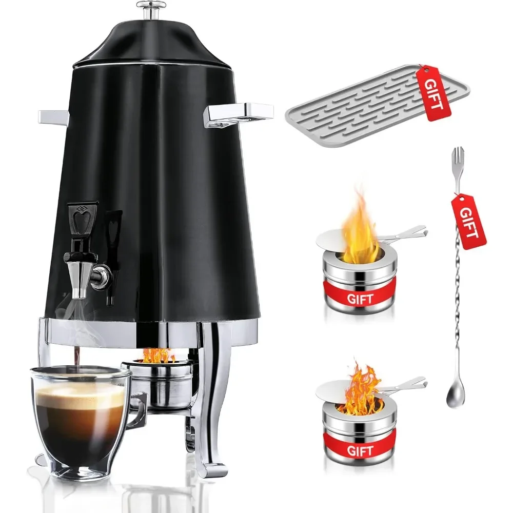 

Кофейный диспенсер с держателем для топлива, 3,5 галлона/13 л, из нержавеющей стали, для кофе, чая, горячей воды, диспенсер для горячих напитков.