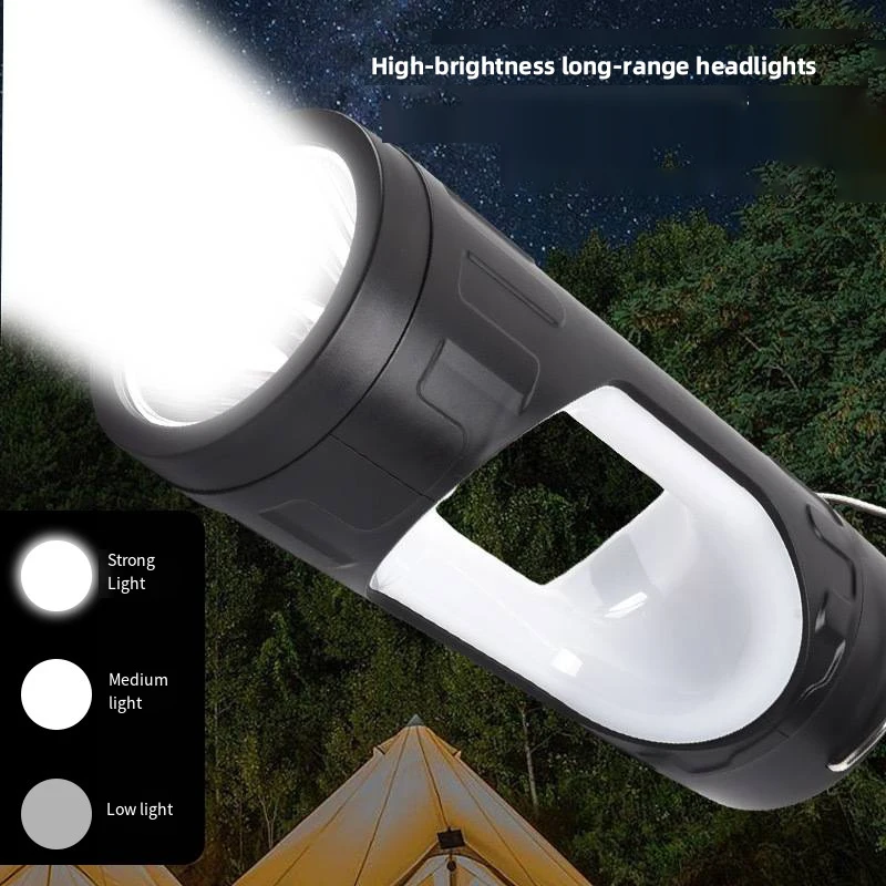 LED Portable Lanterns Hook Multi-functional Type-c Charging Flashlight Outdoor Camping High-power Emergency Searchlight