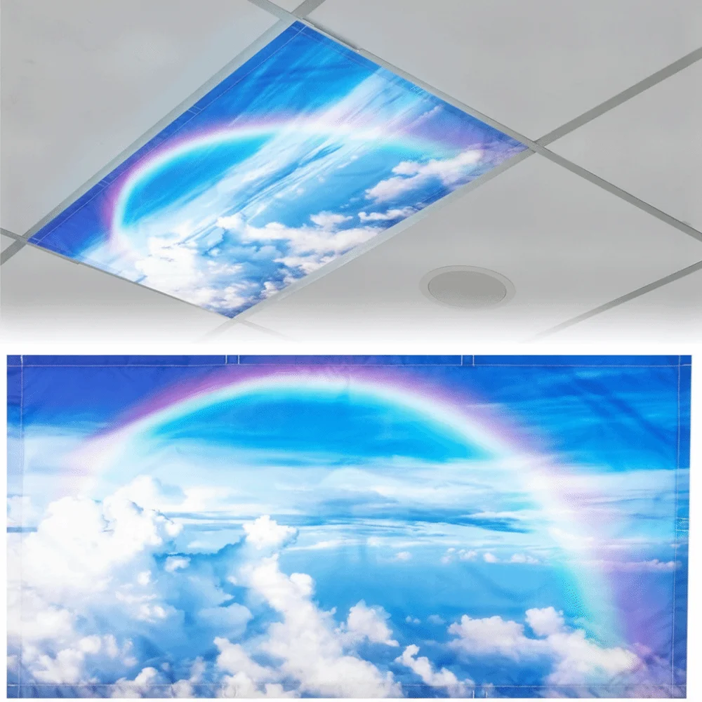 120*60cm Lampshade 15 Styles with 10 Magnetic Buckles Magnetic Light Filters Anti-glare Sky Fluorescent Light Covers Home