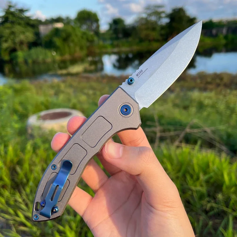 BM 748 EDC Pocket Folding Knife D2 Blade Aluminium Alloy Handle Outdoor High Hardness High Quality Camping Durable Hiking Knife