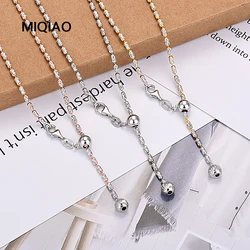 MIQIAO Silver 925 Necklace 50CM 7.2 Grams Adjustable Olive Bead Chain Dual Color Jewelry For Woman Luxury Gifts Elegant Necklace