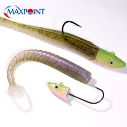 Leurres de pêche côtière, 12g, tête de gabarit avec 8cm, alose d'anguille pour bar, appât souple, poisson de roche, queue de pagaie, gabarits de pêche à la traîne