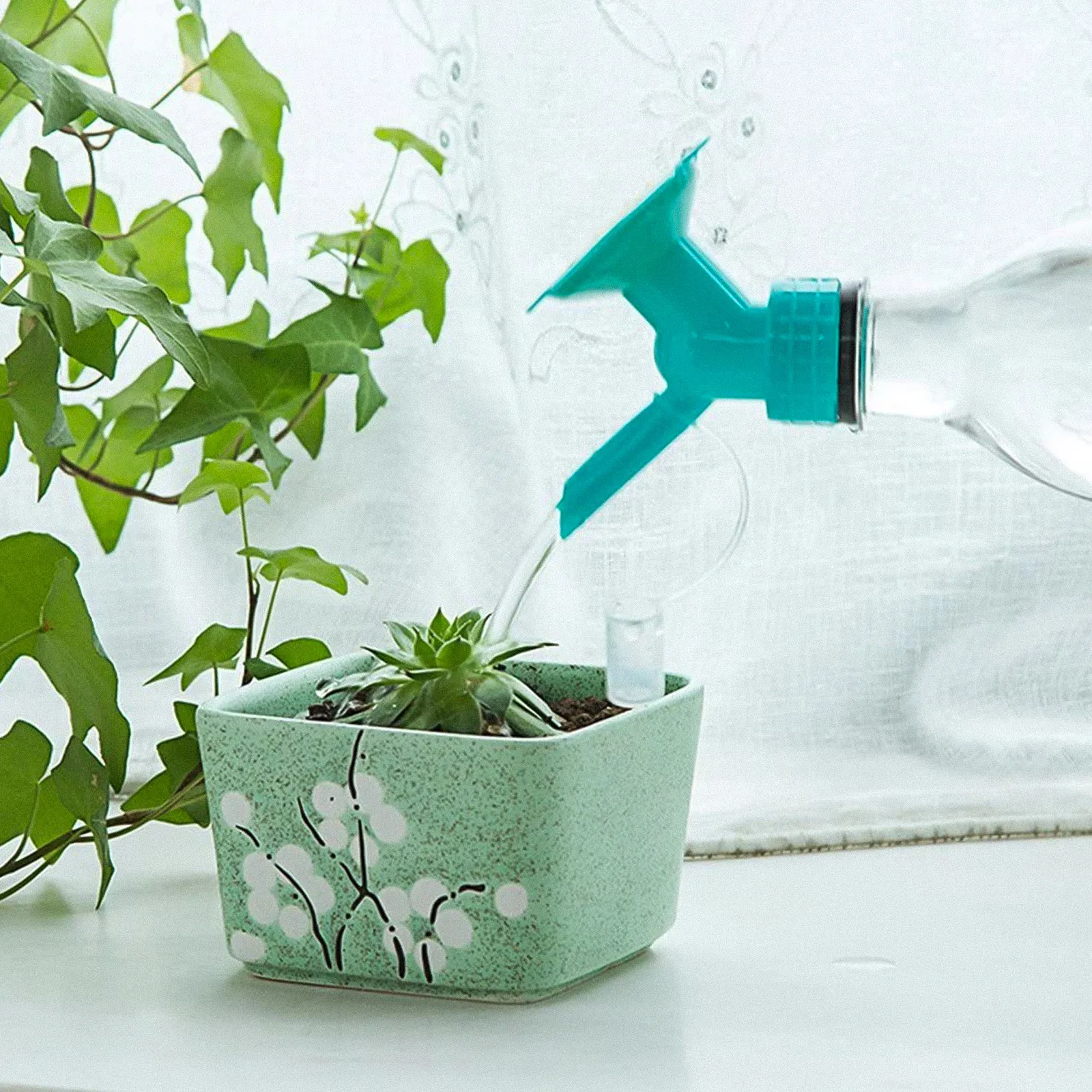 8Pcs Gardening Sprinkler Nozzle Dual-Head Design for DIY Bottle Watering Can Sturdy PP Material Even Gentle Spray Replacement