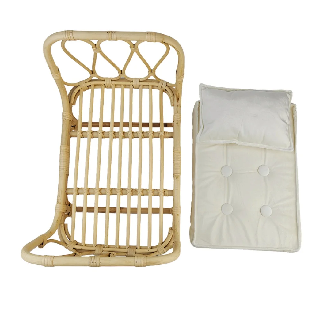 Baby Crib Rattan Bed Furniture for Newborn Photo Shooting  Doll Bed Newborn Photography Chair Fotografia Newborn Rattan Prop