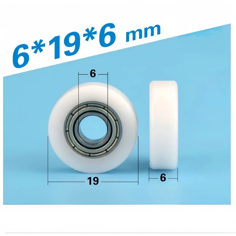 20 Stück M6 Schraube POM PA beschichtetes Gleitrad 6x22x7mm Orange Geräuscharmes Kunststoff-Führungsrollenrad 626ZZ 696 Kugellager – Detail 18