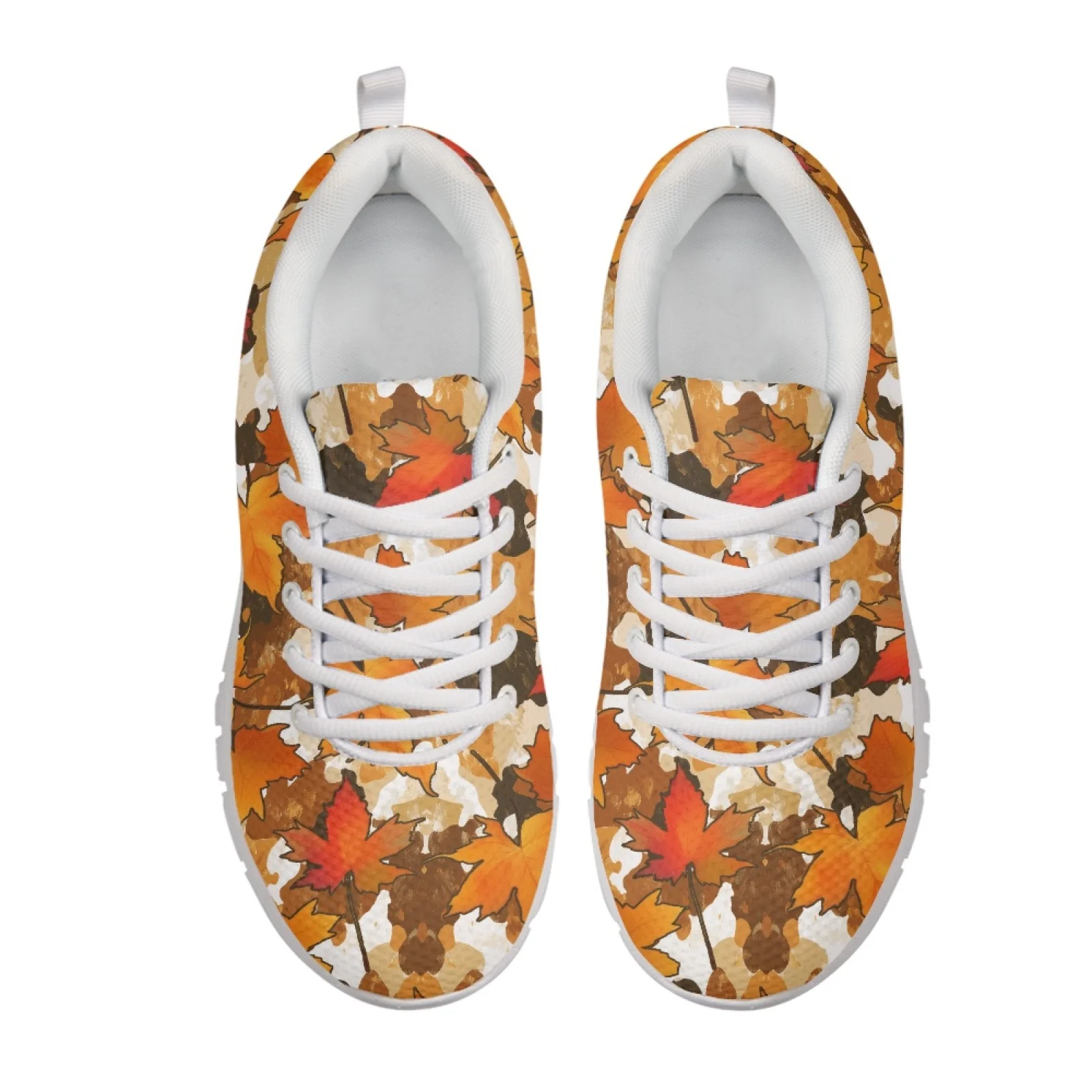 Coloranimal Maple Leaf Theme 2026 Trending Walking Sneakers Mens Lace Up Athletic Trainers Anti-Slip Tennis Shoes for Women