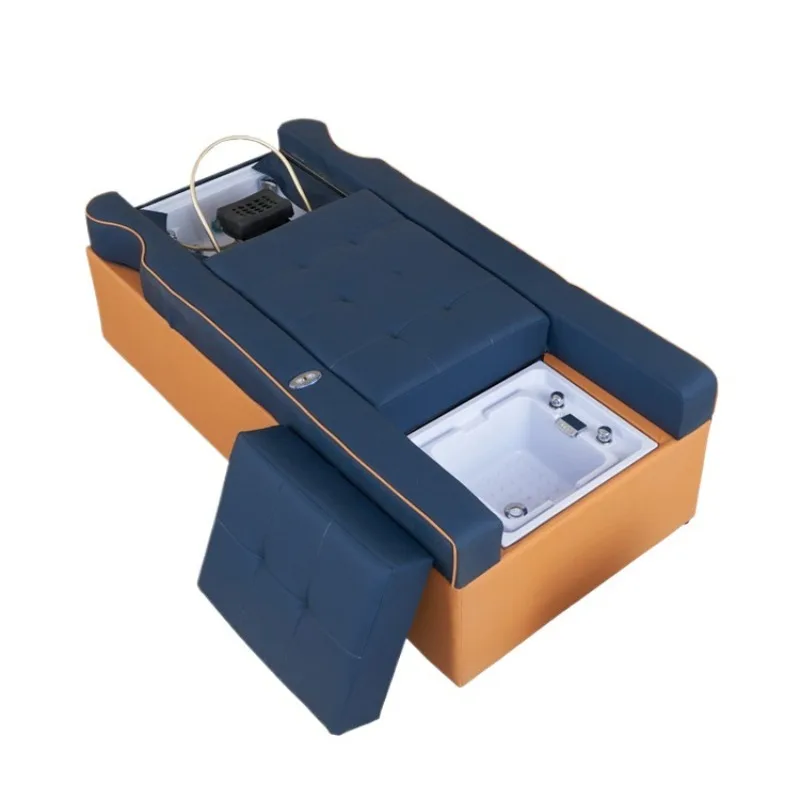 Head therapy and foot therapy integrated bed, foot soaking massage bed, foot therapy shop, shampoo