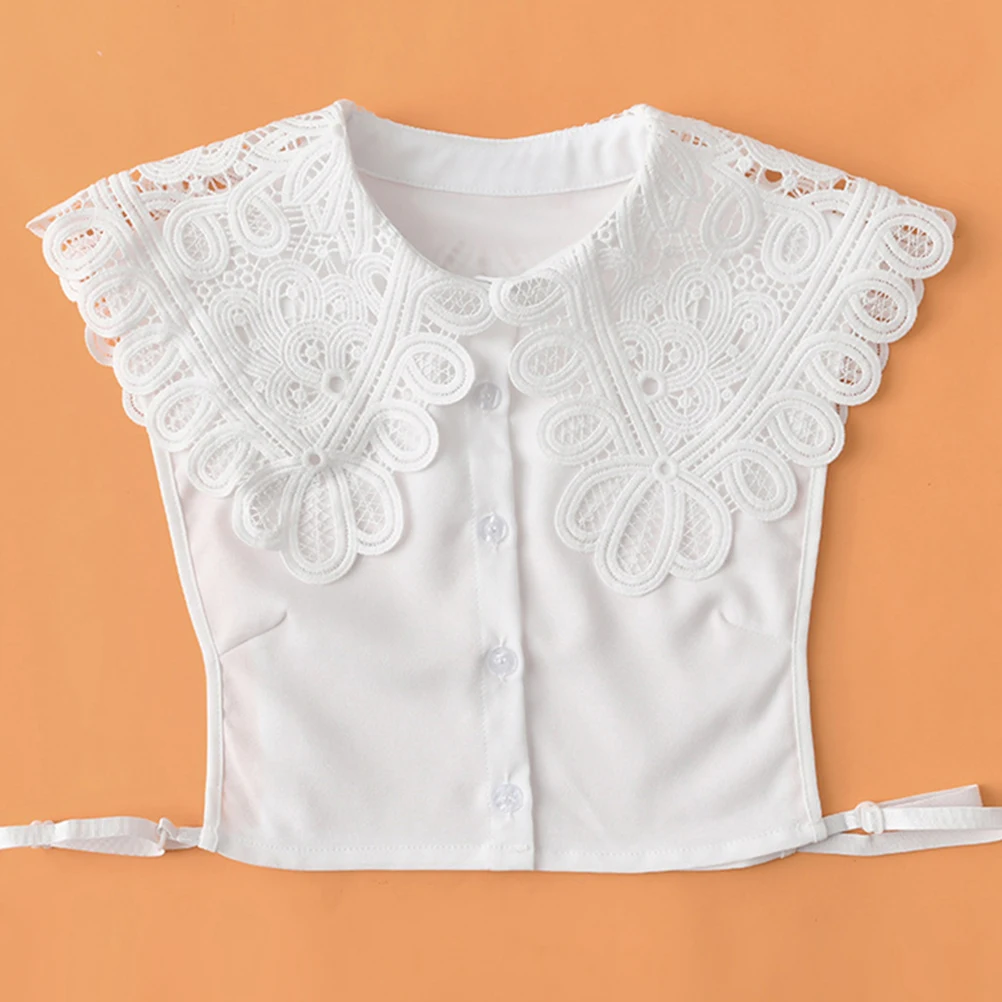 

Chiffon Shirt False Collar Fashion Lace Decorative Shawl Clothing Accessory Bow Collar Fake Work Simple Practical Home