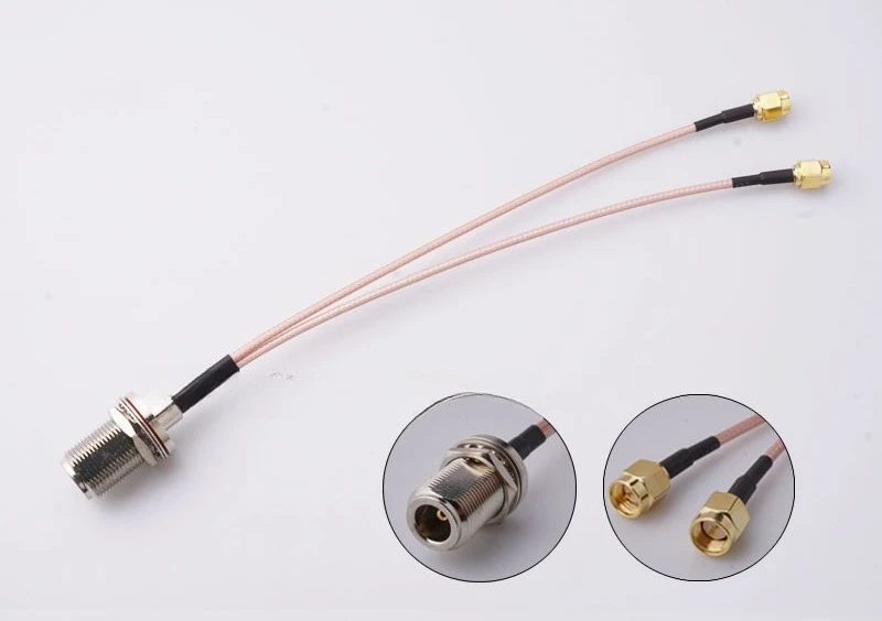 

2 шт. Подходит для уличных беспроводных систем (N-тип SMA, водонепроницаемый 15 см N женский двойной SMA мужской водонепроницаемый RF-разветвитель