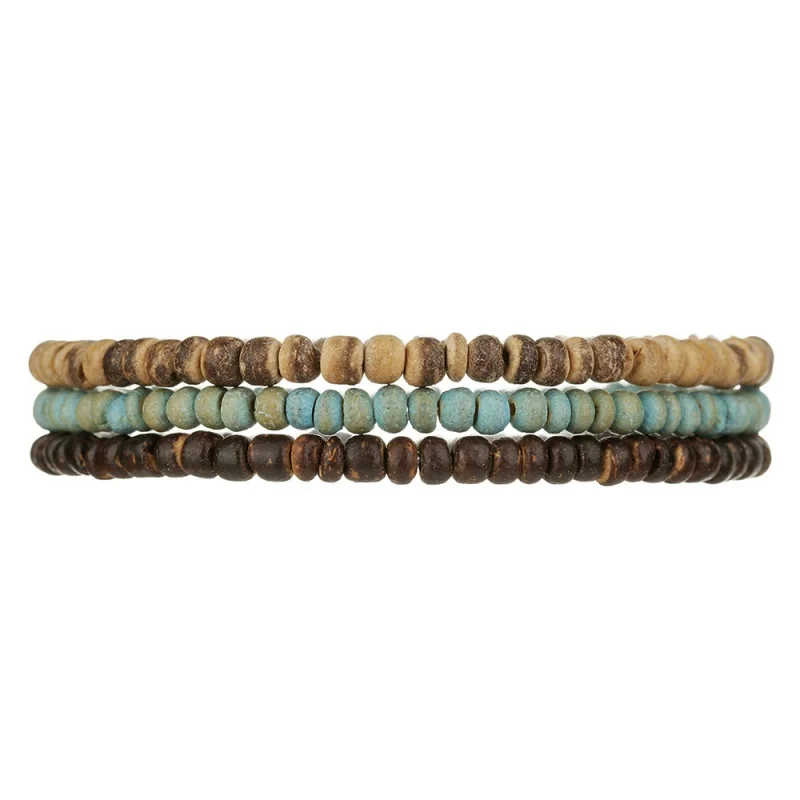 Holiday Style Wood Beads Coconut Shell Bracelet Boho Versatile Senior Beads Men's Bracelets Coconut Shell Wristlet