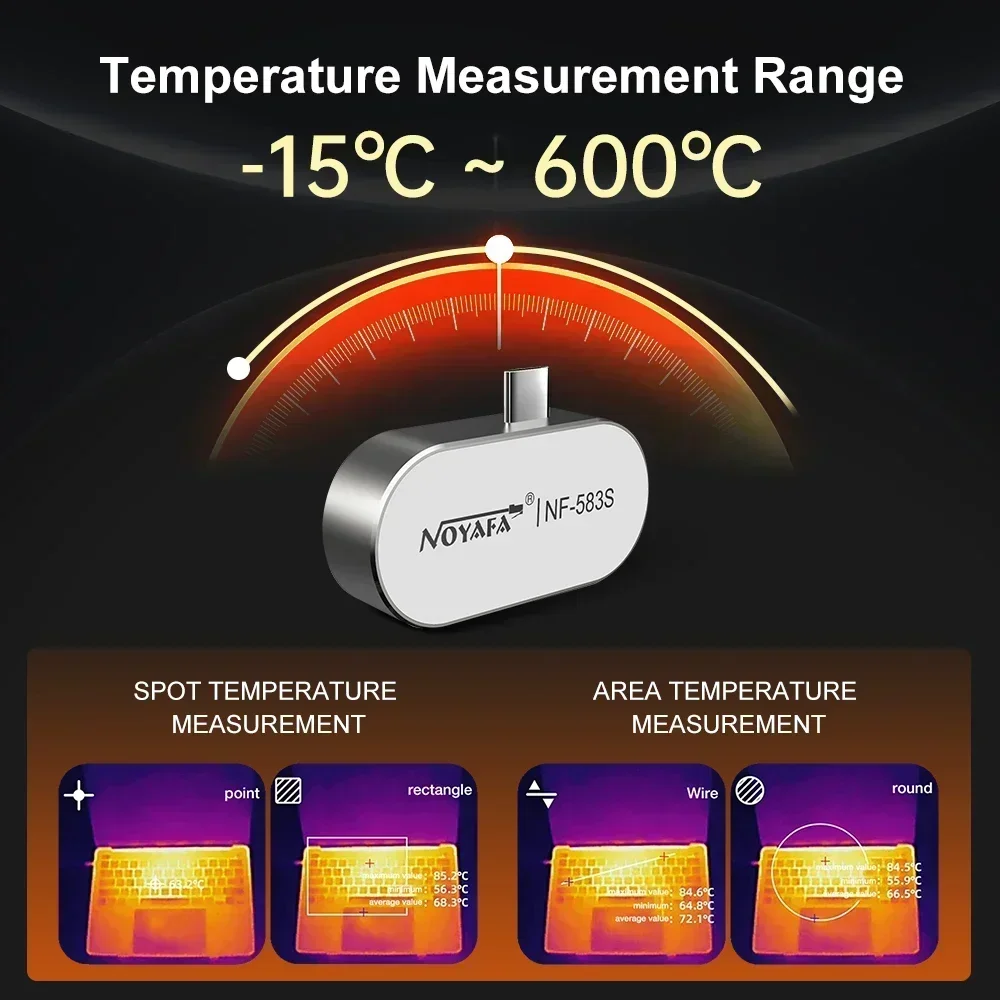 NF-583S Infrared Camera Thermal Imager with 160x120 IR Resolution Image Enhancement Technology for Heat Loss Detection Android C