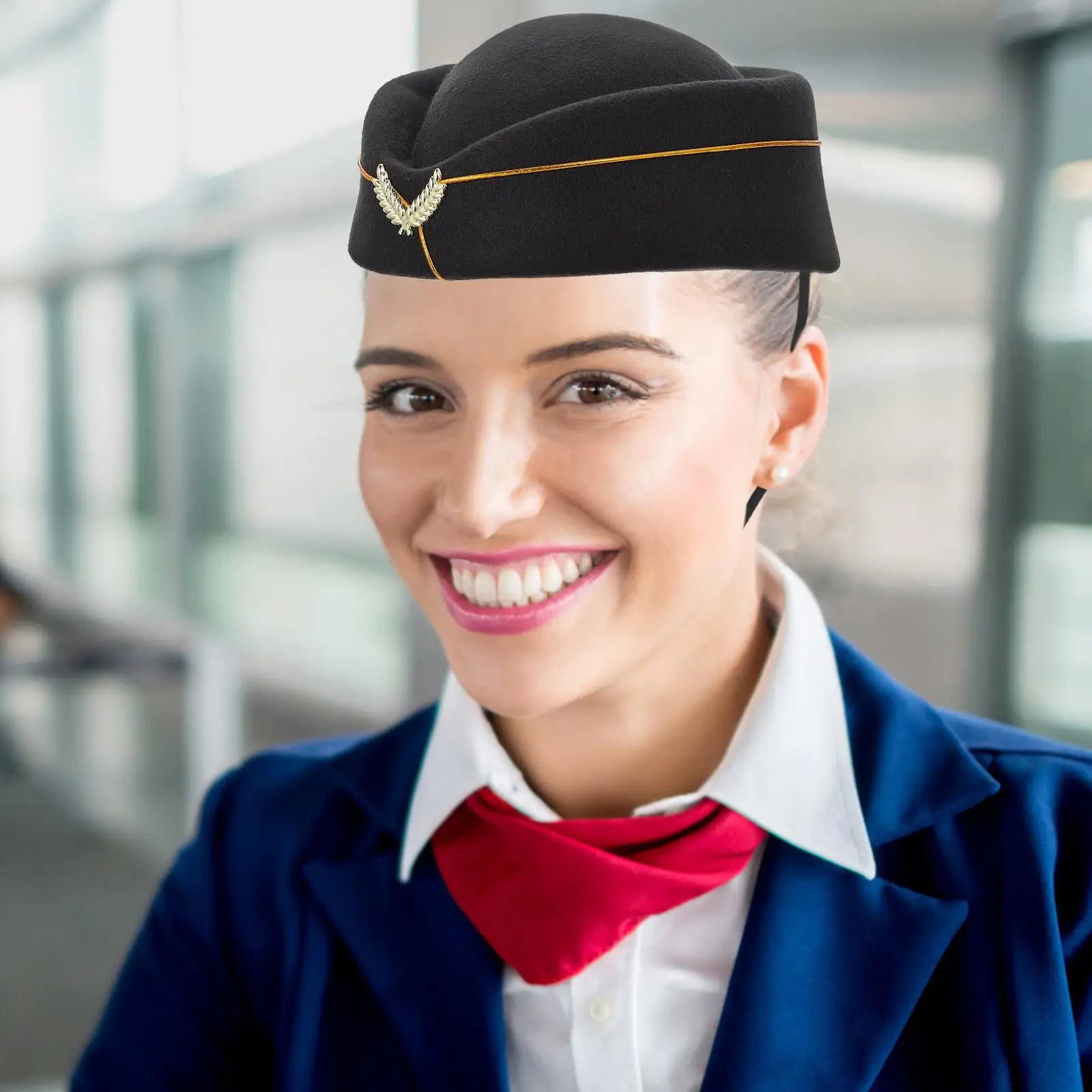 Stewardess Beret Flight Attendant Costume Decor Airplane Hostess Hat Cosplay Accessory Accessories Women's Hats & Caps
