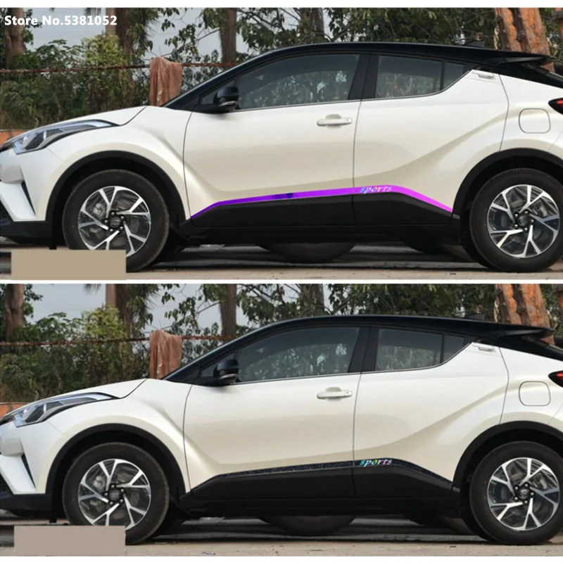 for Toyota CHR 2021 2020 2019 2018 2017 Accessories Car Modification Stickers Sideways Garland Personalized Waistline Protector