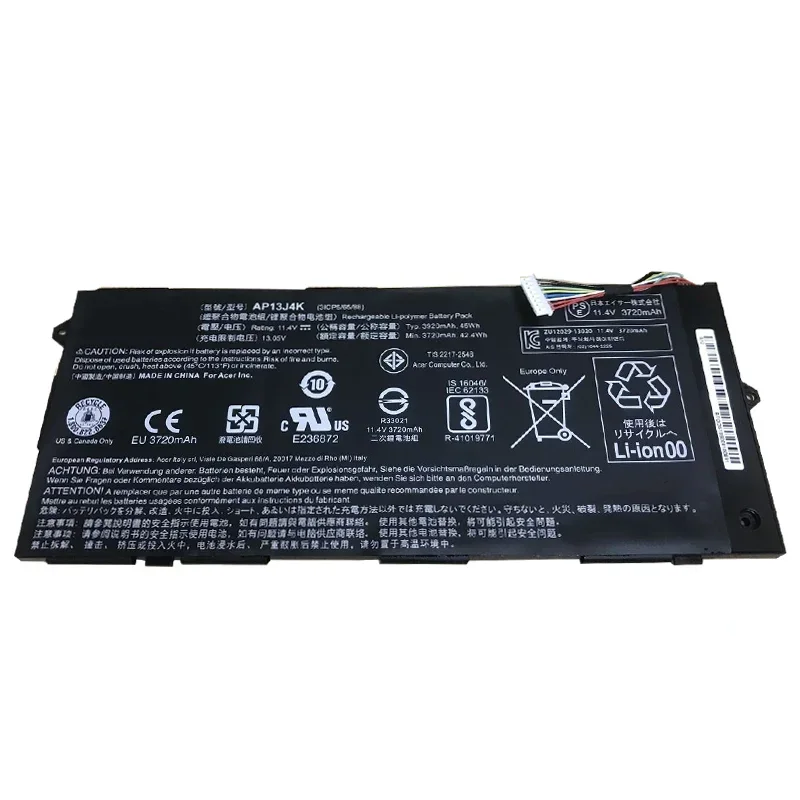 New AP13J4K Laptop Battery for Acer Chromebook C720 C740  C720P C720-2844 C740-C5U9 ZU12029-13020 AP13J3K 11.25V 45Wh