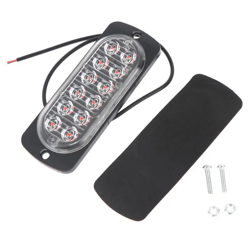 2Pcs 12V 24V Universal Car Rear Red Fog 12 LED Lamp For Truck Van Bus Urgent Light Auto Accessories