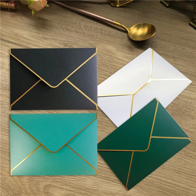 

50pcs/lot Envelope Gilding 250g Paper High-grade Small Business Supplies Postcards Stationery Envelopes for Wedding Invitations