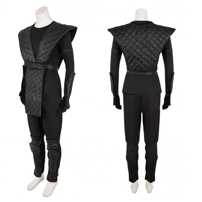 بدلة كوسبلاي دريم مورتال كومبات نوب سايبوت التأثيرية مع غطاء الوجه شوتوكان نينجا بدلة مقاتلة سوداء موحدة