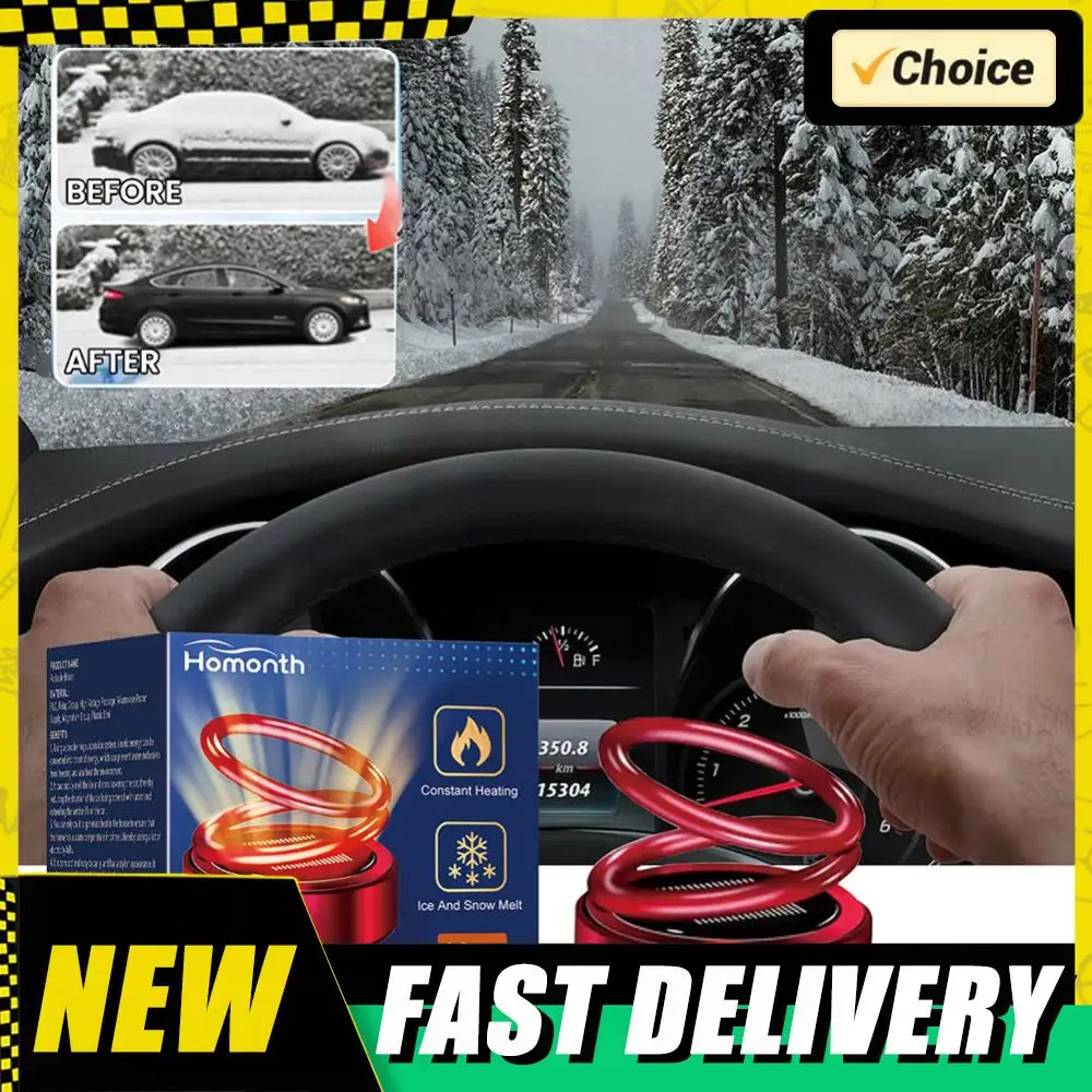 1-5PCS Portable Hot Kinetic Molecule Mini Heater Car Windshield Defroster Winter Double Ring Rotating Auto Fragrance Diffuser