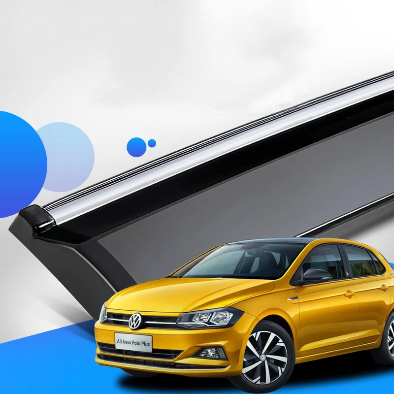 

ABS Plastic Window Visor Vent Shades Sun Rain Deflector Guard for Volkswagen VW Polo Hatchback 2019 2020 2021 2022