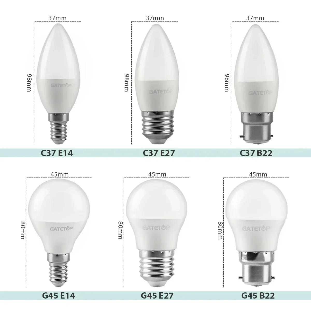 Hight Lumen Mini Lâmpada LED, GU10, GU5.3 Lâmpadas Spot Light, E27, B22, Base E14, sem cintilação, 220V AC, 120V, Lampada para casa, quarto, 10pcs