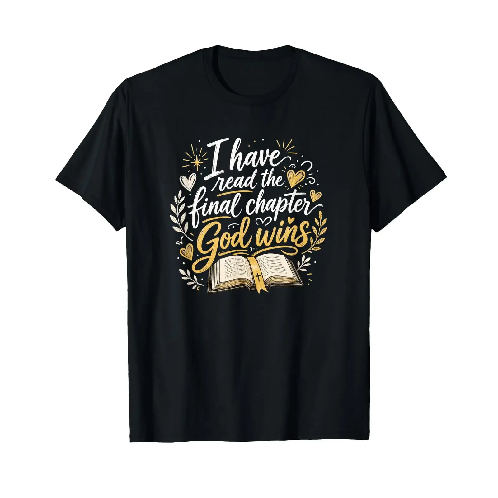 Ich Habe das letzte Kapitel gelesen Gott gewinnt die Christliche Krone T Shirt vintage Washed Breathable Comfortable Unisex