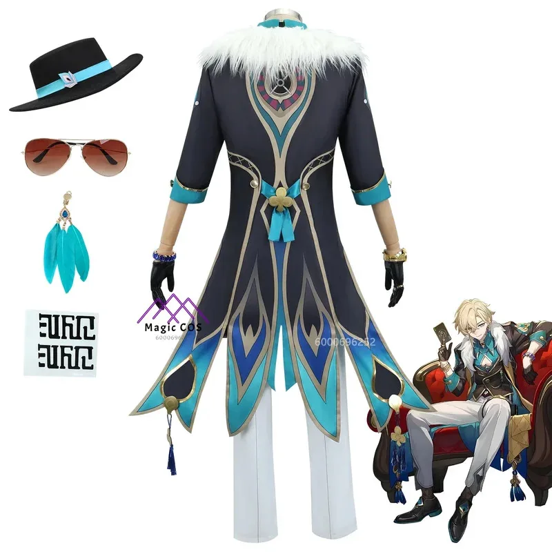 Honkai Star Rail Aventurine 코스프레 유니폼 가발 남성용 의상 할로윈 카니발 애니메이션 게임 캐릭터 의상 핫 세일