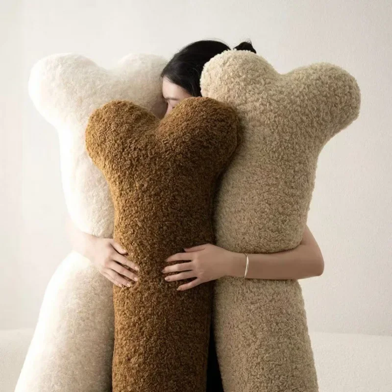 Cute Bone Long Bar Pillow Living Room Bedhead Sofa Pillow Female Sleeping Leg Clamp Soothing Doll Pillow Cushion