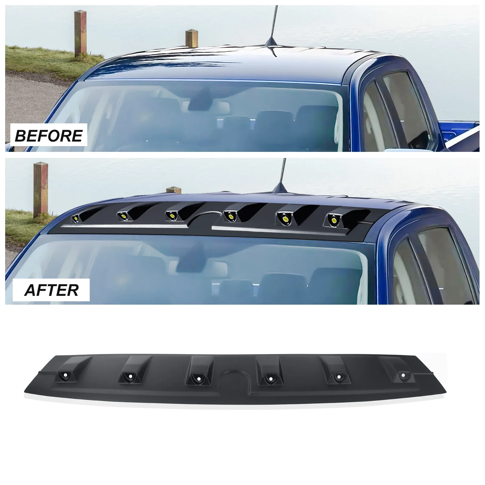 LED Light Bar Front Roof Spoiler Cover For Ford Ranger 2019 2020 2021 2022 Wildtrak XLT XLS XL Limited Car Accessories