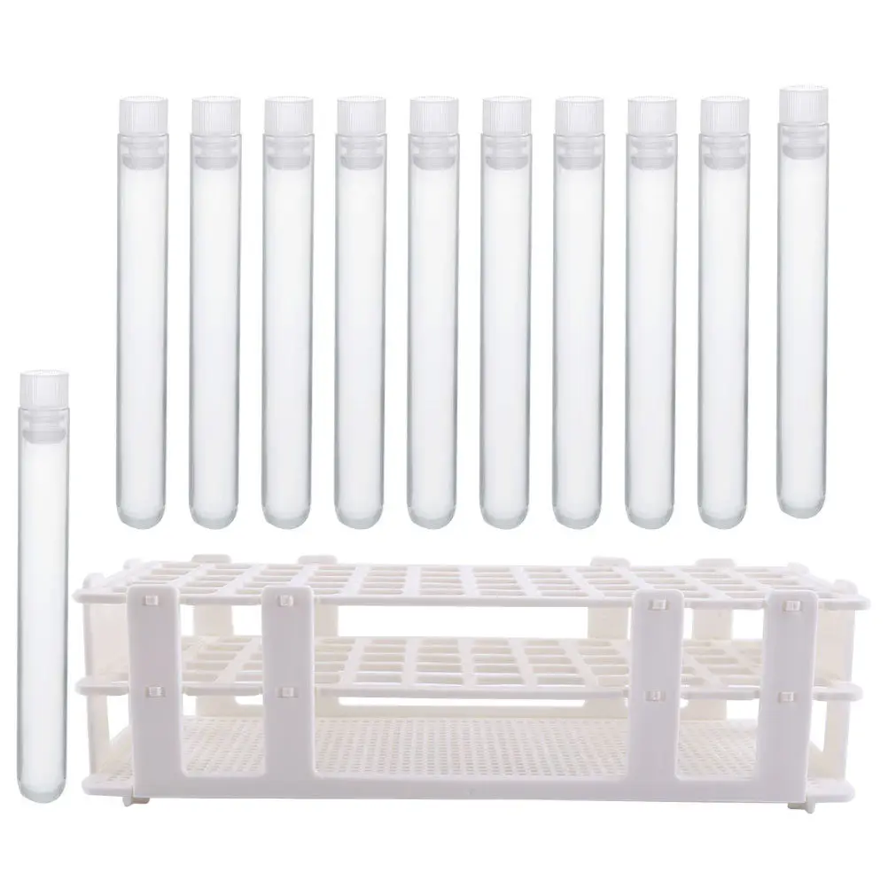 

60Pcs Plastic Test Tube Rack Clear Scientific Experiment Tubes for Jewelry Making Liquid Storage Party Decoration Beads Candy