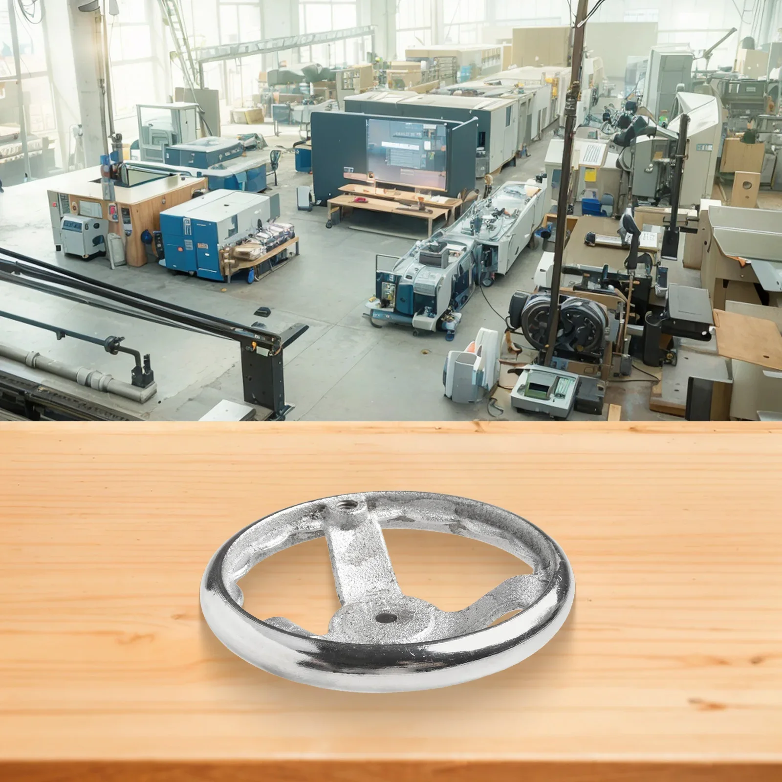 1pc 3/4/5/6/8/10/12inch Handwheel 3-spoke Machinery Hand Wheels Round Rim Inner Corrugated Handwheel For CNC Lathes Machine Tool