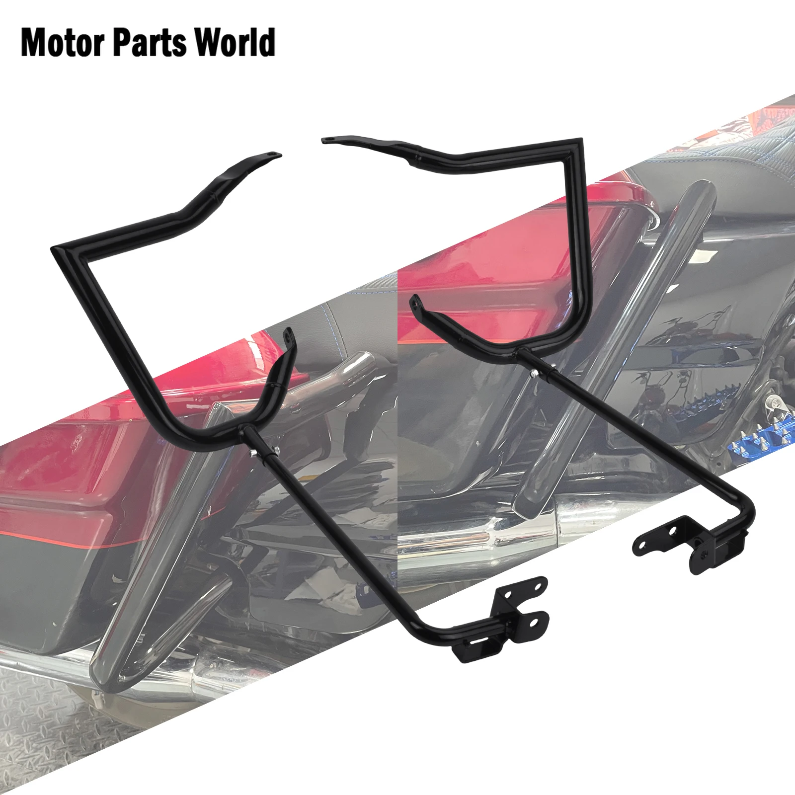 

Motorcycle Rear Saddlebag Bracket Guard Bars Aluminum For Harley Touring Road King Street Electra Glide Road Glide 2014-2025
