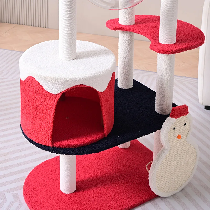 

Cat climbing frame nest integrated Christmas tree Multi-layer space capsule scratching column Big special