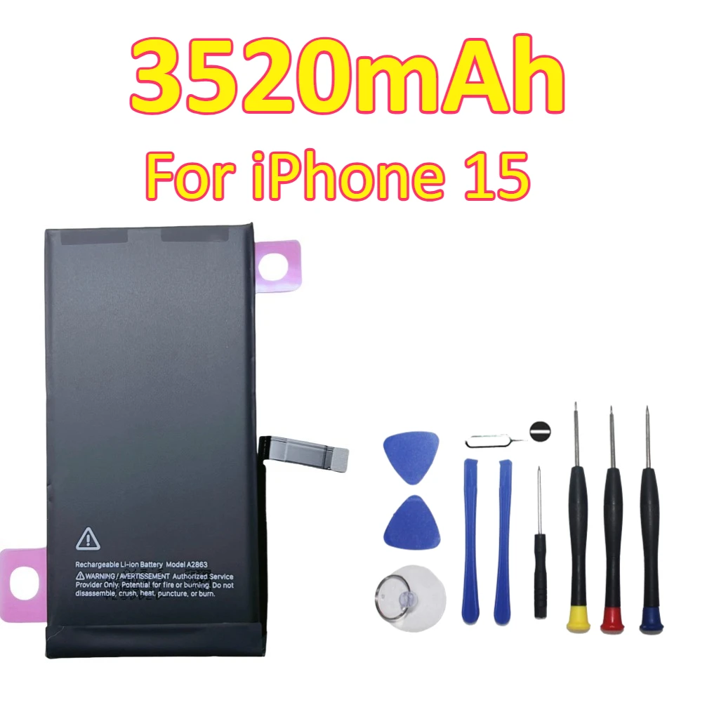 3520 мАч 3500 мАч 4640 мАч 4650 мАч для iPhone 15/15pro/15plus/15promax аккумулятор мобильного телефона + инструменты
