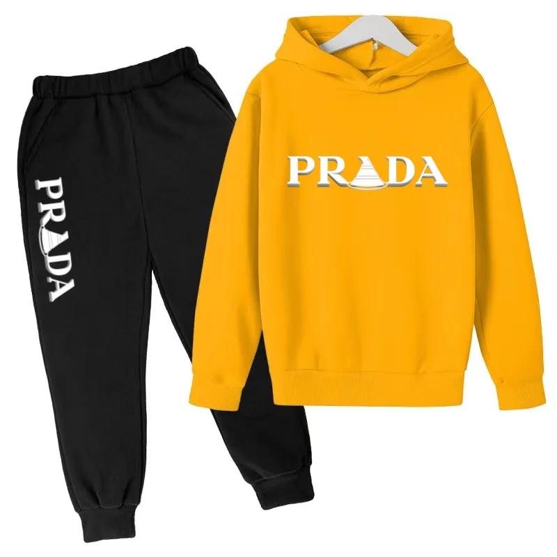 2026 Neuester Stil Muster Kapuzenpullover Top+Hose - Geeignet für Jungen und Mädchen von 3 bis 13 Jahren Kinder Marken-Sportbekleidungsset – Detail 9
