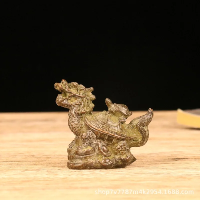 Brass alloy craft turtle figurine for home and living room decoration.