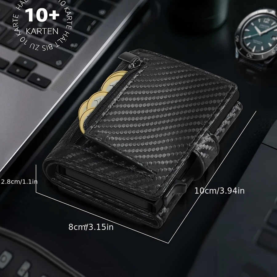동전 케이스가 있는 남성용 지갑 RFID 보호 슬림 지갑 카드 지갑 소형 신용카드 신용카드 지갑