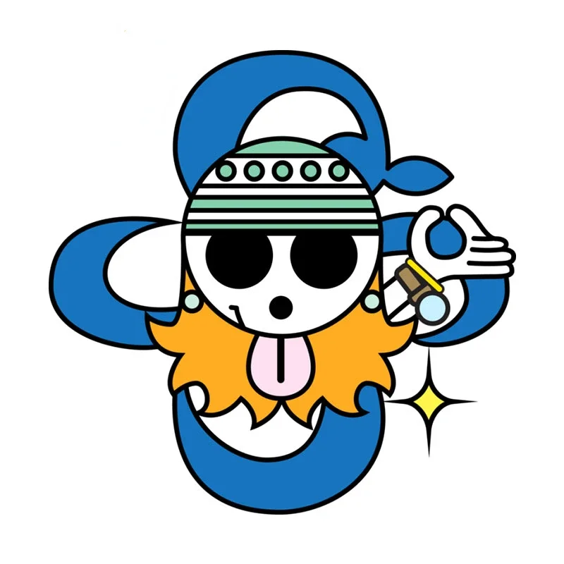 FUYOOHI Decals Personality Cartoon Skull Car Sticker Creative Straw Hat Boy Air Conditioning Bumper Decal