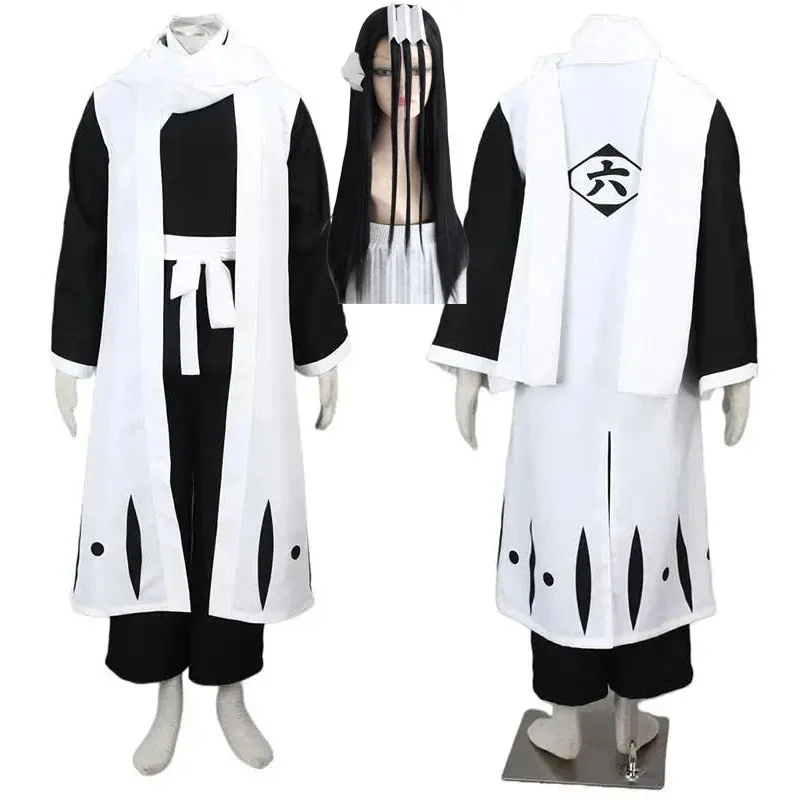 

Кучики Байкуя Bleach Тысяча года Blood War Косплей Костюм Парик Gotei 13 Team 6 Халат капитана Кимоно Одежда см; 5