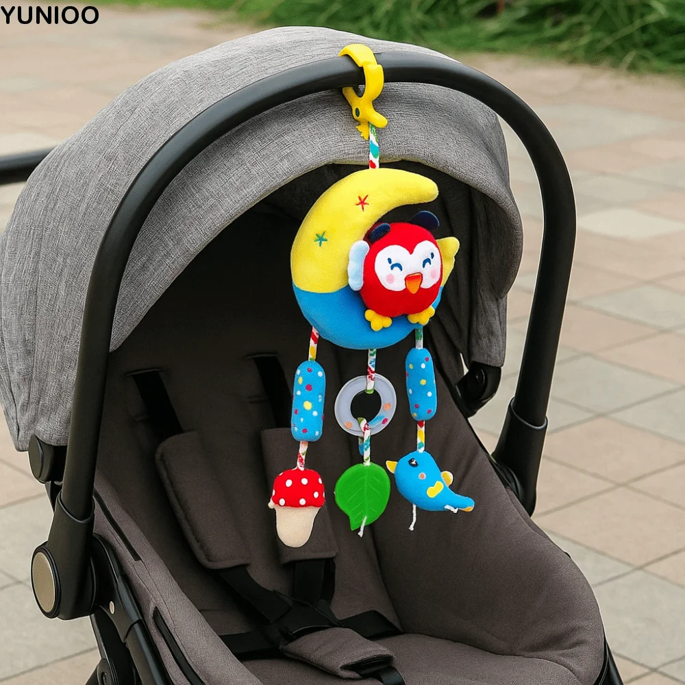 Urocze grzechotki dla niemowląt, zabawki do chwytania, trening umiejętności, pluszowe materiały, zabawki do zawieszenia na wózek, pluszaki, zabawki z dzwoneczkami.