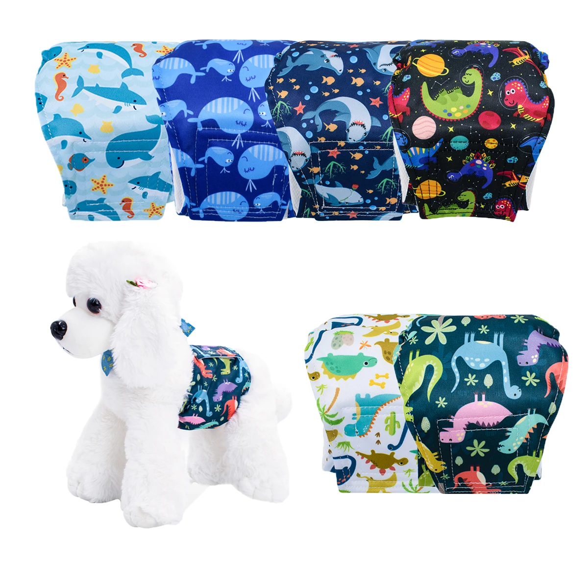 6Pack Reusable Dog Diapers Male, Premium Washable Belly Bands for Dogs Dog Wraps for Doggie & Puppy in Incontinence