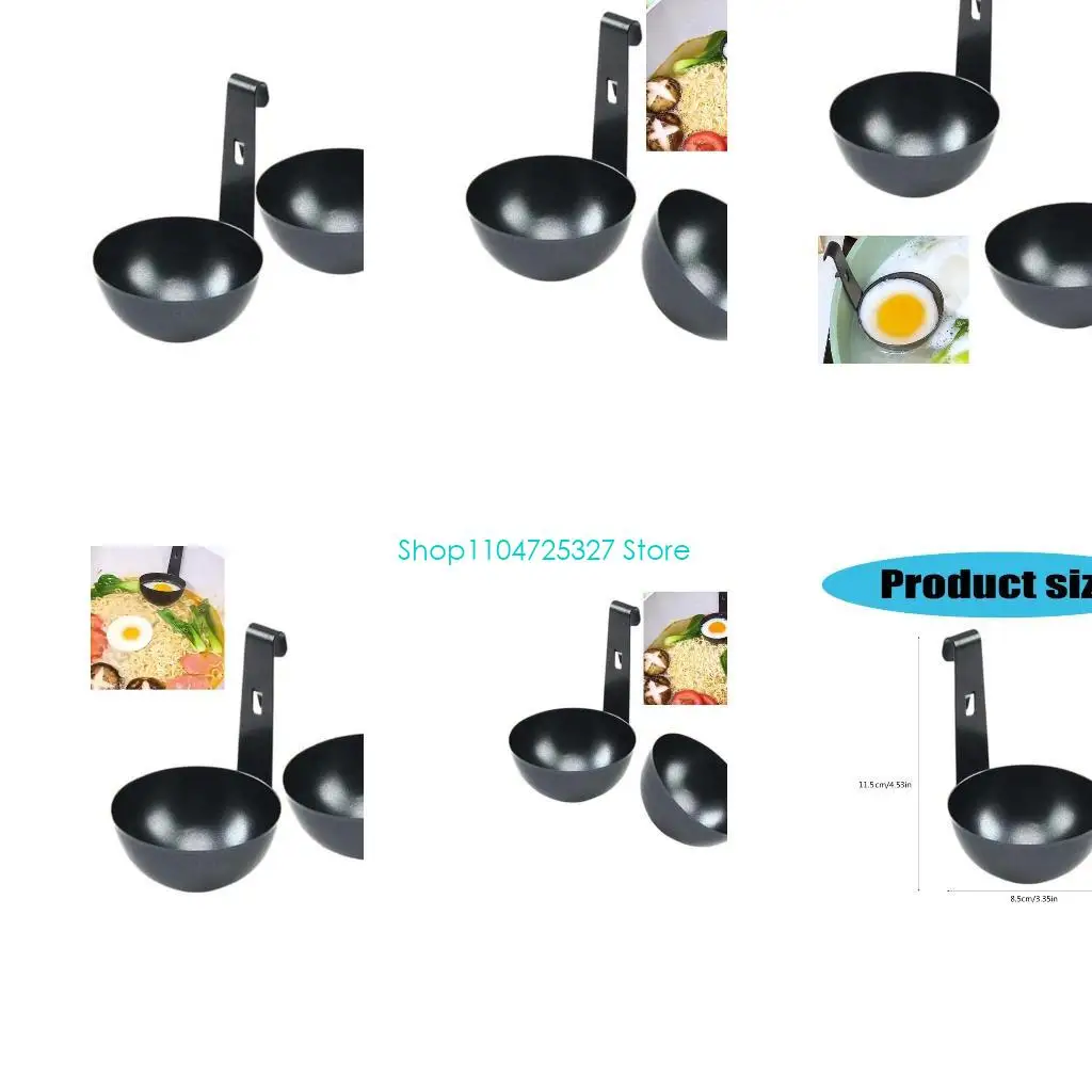 D8KF 2pcs Effective Stainless Steel Poached Eggs Cookers Hangable Design Eggs Boiler for Perfectly Cooked Eggs