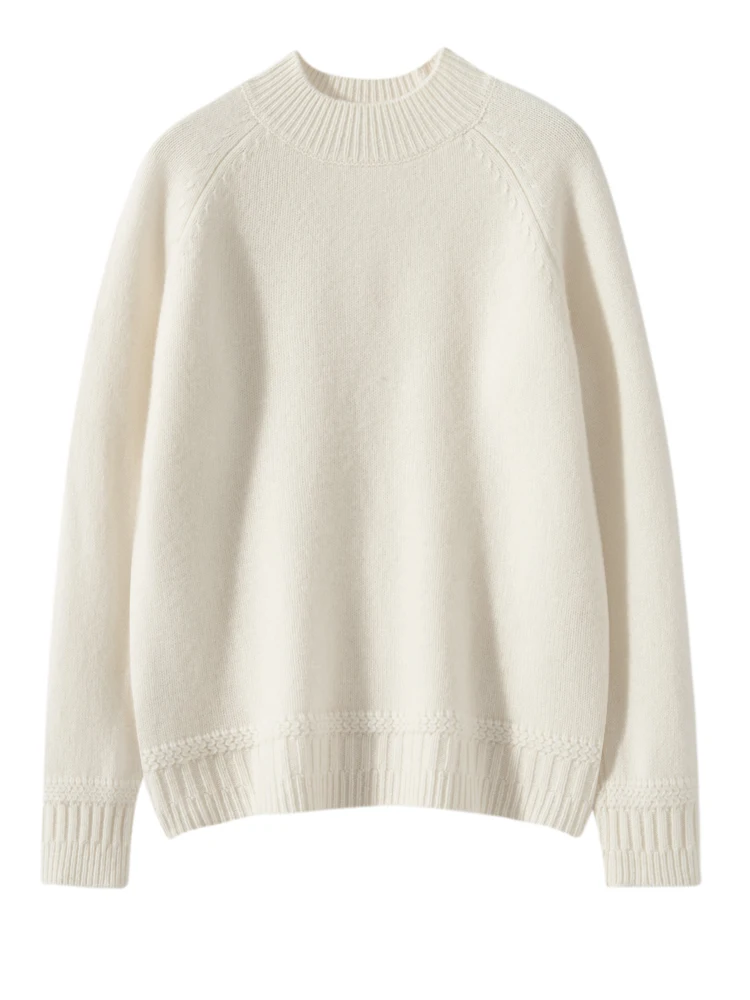 

Woman Clothing Solid Color Casual Sweater Autumn Winter 100%Cashmere Knitwear Thick Soft Warm Cable Stitch Pullover O-Neck Tops