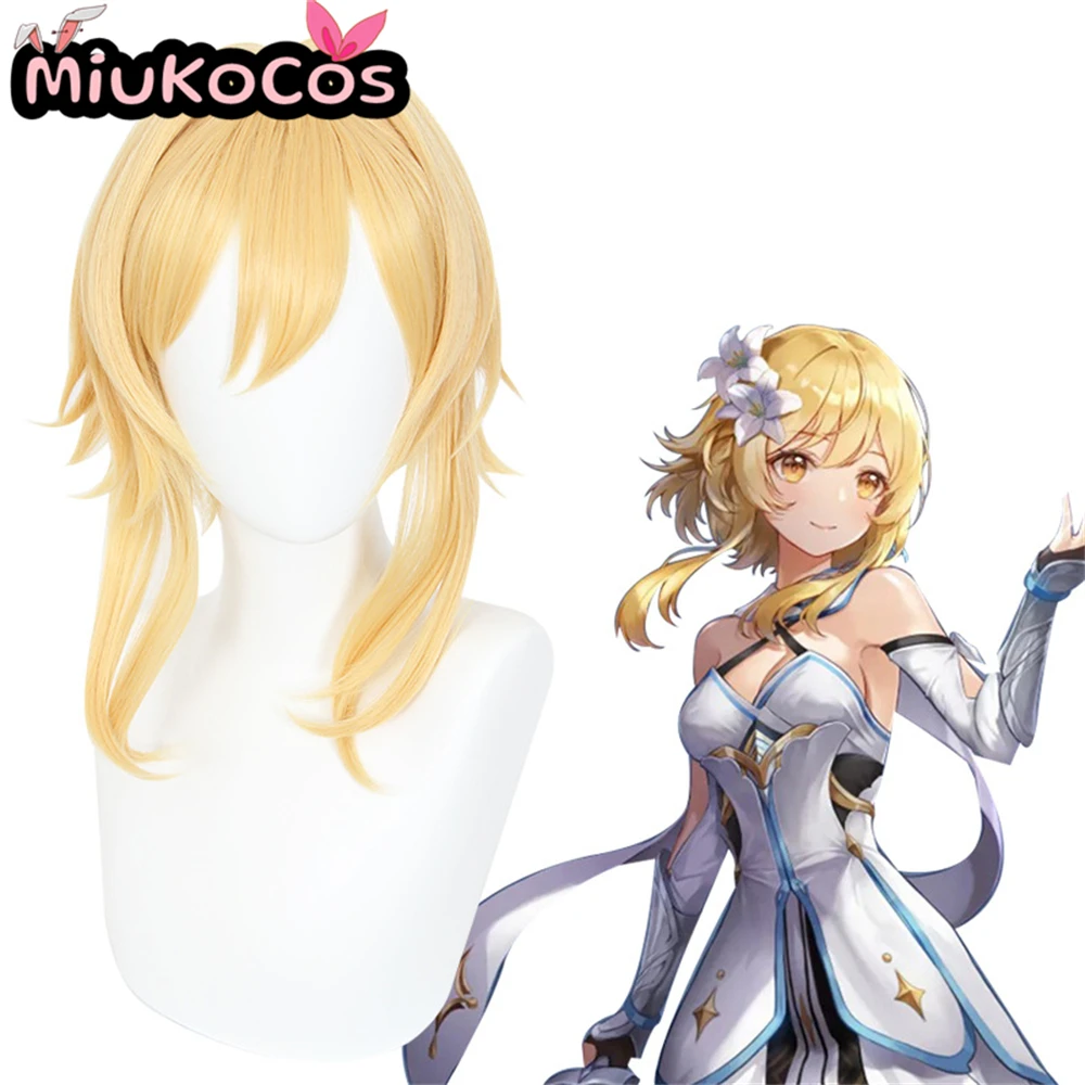 

В НАЛИЧИИ Женский путешественник Lumine Косплей Парик MiukoCosplay Game Genshin Impact